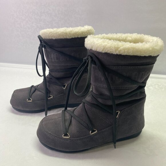 MOON BOOTS TECNICA GREY SUEDE BOOTS - Picture 2 of 10